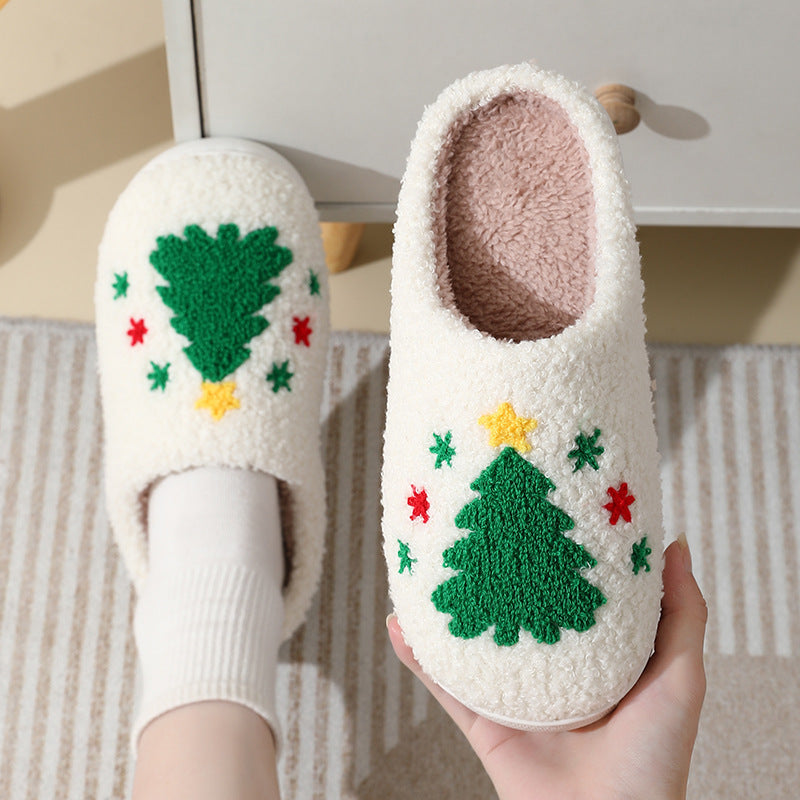 Warm Christmas Slippers - Cute Cotton Slippers for Couples, Men & Women