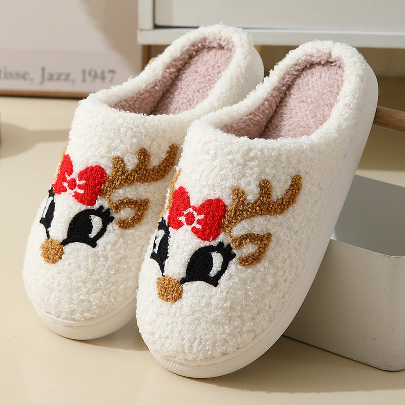 Warm Christmas Slippers - Cute Cotton Slippers for Couples, Men & Women