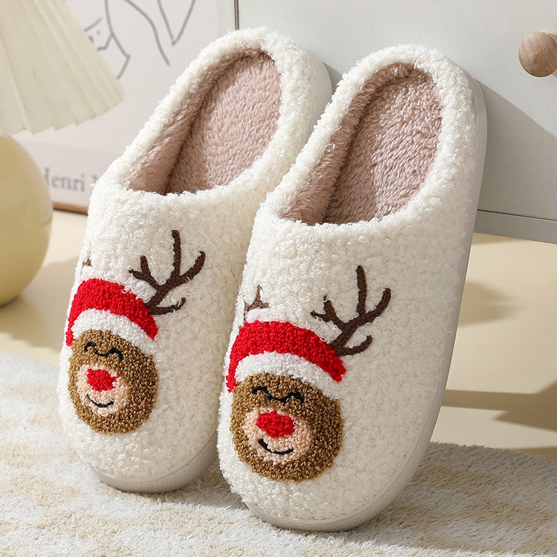 Warm Christmas Slippers - Cute Cotton Slippers for Couples, Men & Women