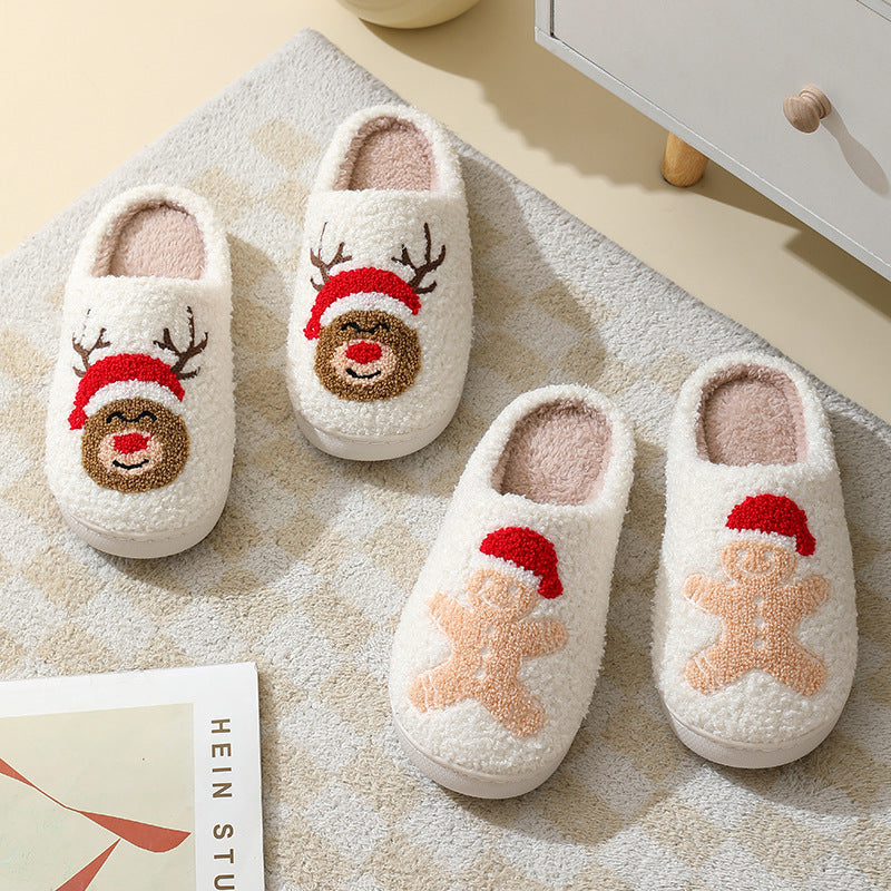 Warm Christmas Slippers - Cute Cotton Slippers for Couples, Men & Women