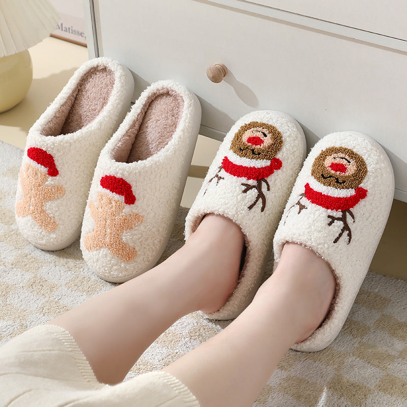 Warm Christmas Slippers - Cute Cotton Slippers for Couples, Men & Women