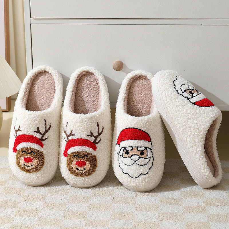 Warm Christmas Slippers - Cute Cotton Slippers for Couples, Men & Women