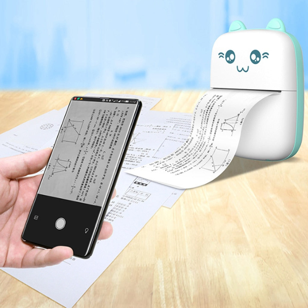 Mini Bärbar Bluetooth WiFi-etikettskrivare
