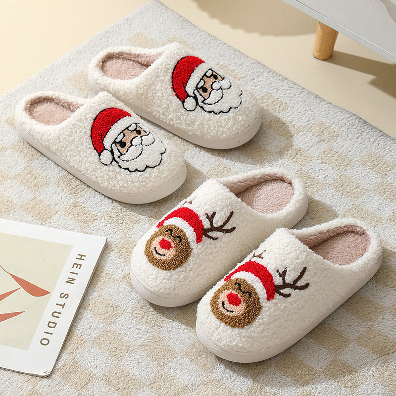 Warm Christmas Slippers - Cute Cotton Slippers for Couples, Men & Women