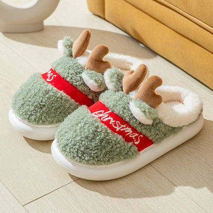 Cozy Christmas Elk Slippers - Soft Winter Home Slippers for Men & Women