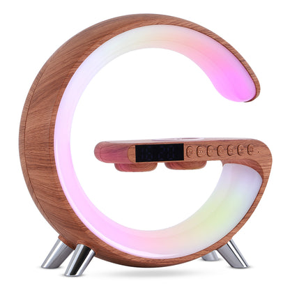 G Shaped LED Lamp With Bluetooth Speaker And Wireless Charger